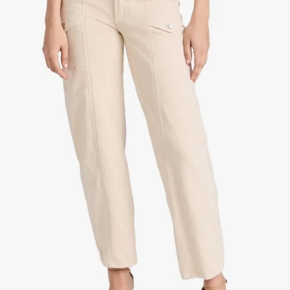 Paige Alexis High Rise Tapered Cargo Jeans in Blonde Sand Size 29 - Picture 2 of 12